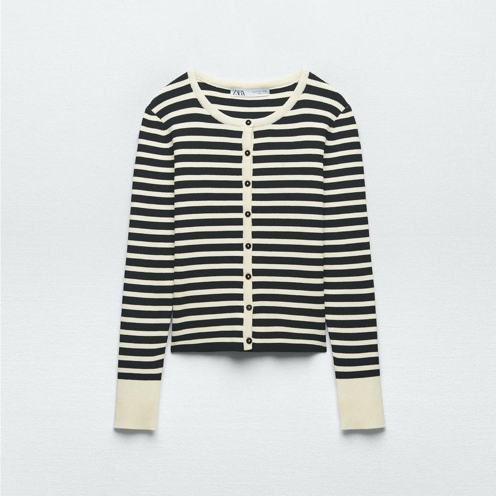 Zara Striped Knit Cardigan, size L